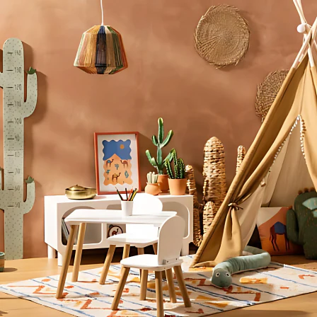 Atmosphera Kids Set Tekentafel/Kindertafel + Kinderstoelen - 58x38x43cm - Wit - Afbeelding 3