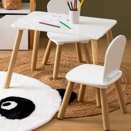 Atmosphera Kids Set Tekentafel/Kindertafel + Kinderstoelen - 58x38x43cm - Wit - Afbeelding 5